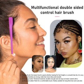 Foxi Fresh Double Sided Edge Control Hair Brush Comb Combo Pack 2 Pieces Pink and Black Foxi Fresh Double Sided Edge Control Hair Brush Comb Combo Pack 2 Pieces Pink and Black