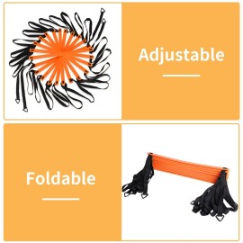 YISSVIC Agility Ladder and Cones 20 Feet 12 Adjustable Rungs Fitness Speed Training Equipment (20 feet, Light Orange) YISSVIC Agility Ladder and Cones 20 Feet 12 Adjustable Rungs Fitness Speed Training Equipment (20 feet, Light Orange)