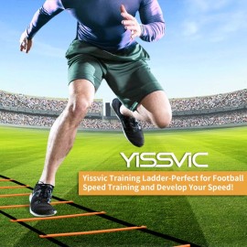 YISSVIC Agility Ladder and Cones 20 Feet 12 Adjustable Rungs Fitness Speed Training Equipment (20 feet, Light Orange) YISSVIC Agility Ladder and Cones 20 Feet 12 Adjustable Rungs Fitness Speed Training Equipment (20 feet, Light Orange)