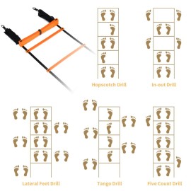 YISSVIC Agility Ladder and Cones 20 Feet 12 Adjustable Rungs Fitness Speed Training Equipment (20 feet, Light Orange) YISSVIC Agility Ladder and Cones 20 Feet 12 Adjustable Rungs Fitness Speed Training Equipment (20 feet, Light Orange)