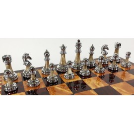 HPL 3 1/2 inch King Staunton Chrome & Black Chrome Weighted Pro Plastic Chess Men Pieces Set - NO Board HPL 3 1/2 inch King Staunton Chrome & Black Chrome Weighted Pro Plastic Chess Men Pieces Set - NO Board