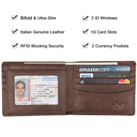 Wallet for Men-Genuine Leather RFID Blocking Bifold Stylish Wallet With 2 ID Window (Coffee-galaxy) Wallet for Men-Genuine Leather RFID Blocking Bifold Stylish Wallet With 2 ID Window (Coffee-galaxy)