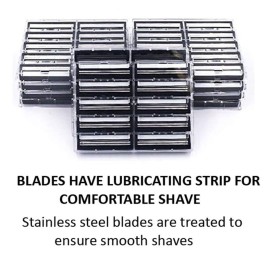 Taconic Shave 100 Twin Blade Razor Cartridges With Lubricating Strip - Compatible With All Gillette Trac 2 , G2, G II, Contour, Vector And Gillette Atra Razor Handles - Made In The Usa