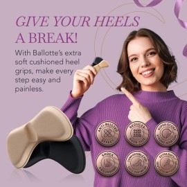 Ballotte Premium Heel Cushion Pad Heel Grips for Women Shoes Back of Feet Pads. That are Too Big Foot Inserts for Women & Men Arch Support Grips for Better Mobility (Heel Grips 12 Pack Multicolor)