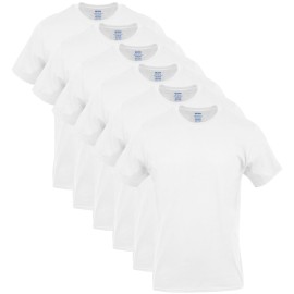 Gildan Men\'s Crew T-Shirts, Multipack, Style G1100, White (6-Pack), Large