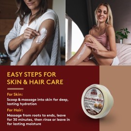 Okay Pure Naturals White Shea Butter for Hair and Skin - Raw African Shea Butter for Women and Men, Daily Moisturizer for Face and Body, Helps with Stretch Marks, Soothes Dry Skin - 1 Oz Jar