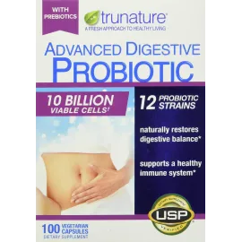 Trunature Advanced Digestive Probiotic, White, 100 Count