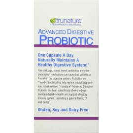 Trunature Advanced Digestive Probiotic, White, 100 Count