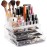 Masirs Clear Cosmetic Storage Organizer, Easily Sort Make-up, Jewelry & Hair Accessories, Looks Elegant on Your Vanity, Bathroom Counter or Dresser, Transparent Design for Easy Visibility