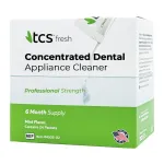 TCS Fresh Dental Appliance Cleaner, 24 Count Professional Strength Concentrated Cleanser Powder - Flexible Partial Cleaners, Denture Cleaner & Dental Night Guard Cleaner, Mint Flavor (6 Month Supply)