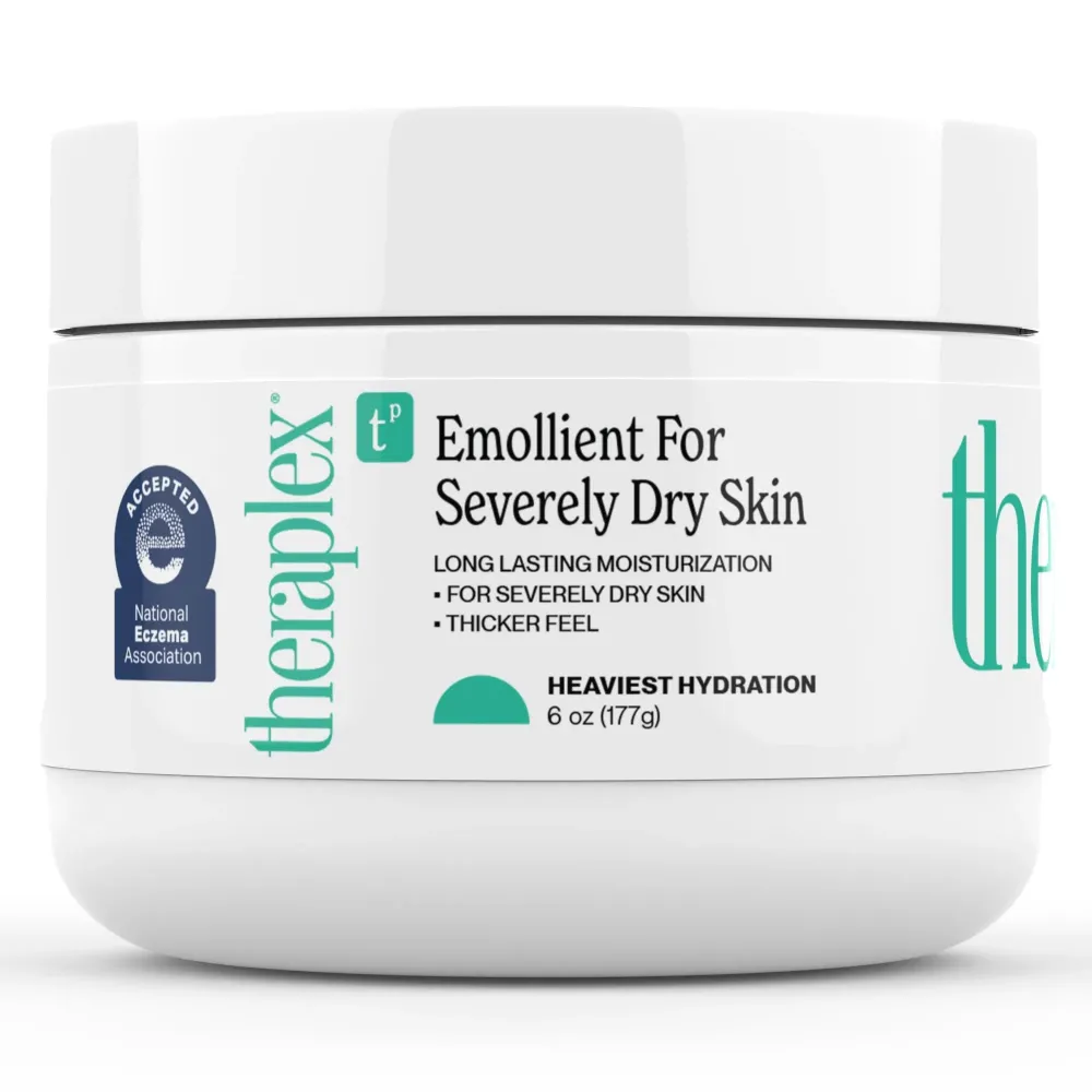 THERAPLEX Emollient Cream for Dry Skin - No Parabens or Preservatives, Noncomedogenic, Fragrance-free, Dermatologist Recommended - Long-lasting Moisturizing Cream and Heaviest Hydration (6 Oz)