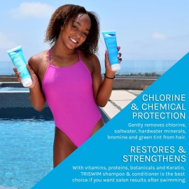 TRISWIM Hair Care Gift Set | Chlorine Shampoo and Conditioner for Swimmers, 8.5 fl oz | Paraben-Free with Aloe Vera and Chamomile | Restores Chlorine-Damaged Hair | Includes Body wash & Lotion Samples TRISWIM Hair Care Gift Set | Chlorine Shampoo and Conditioner for Swimmers, 8.5 fl oz | Paraben-Free with Aloe Vera and Chamomile | Restores Chlorine-Damaged Hair | Includes Body wash & Lotion Samples