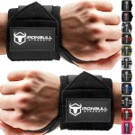 USPA & IPL Approved Wrist Wraps - 18\' Premium Quality with Thumb Loop - Best Gym Wraps for Lifting, Curls & Dips - Powerlifting & Weight Training - Black