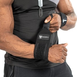 USPA & IPL Approved Wrist Wraps - 18\' Premium Quality with Thumb Loop - Best Gym Wraps for Lifting, Curls & Dips - Powerlifting & Weight Training - Black USPA & IPL Approved Wrist Wraps - 18\' Premium Quality with Thumb Loop - Best Gym Wraps for Lifting, Curls & Dips - Powerlifting & Weight Training - Black