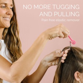 THE PONY PICK Hair Elastic Rubber Bands Cutter Tool - Easy To Use, Pain Free, No Hair Damage - Ponytail Cutter Tool for Kids & Toddlers (3 Packs of Pony Pick & 50 Clear Hair Elastics) THE PONY PICK Hair Elastic Rubber Bands Cutter Tool - Easy To Use, Pain Free, No Hair Damage - Ponytail Cutter Tool for Kids & Toddlers (3 Packs of Pony Pick & 50 Clear Hair Elastics)