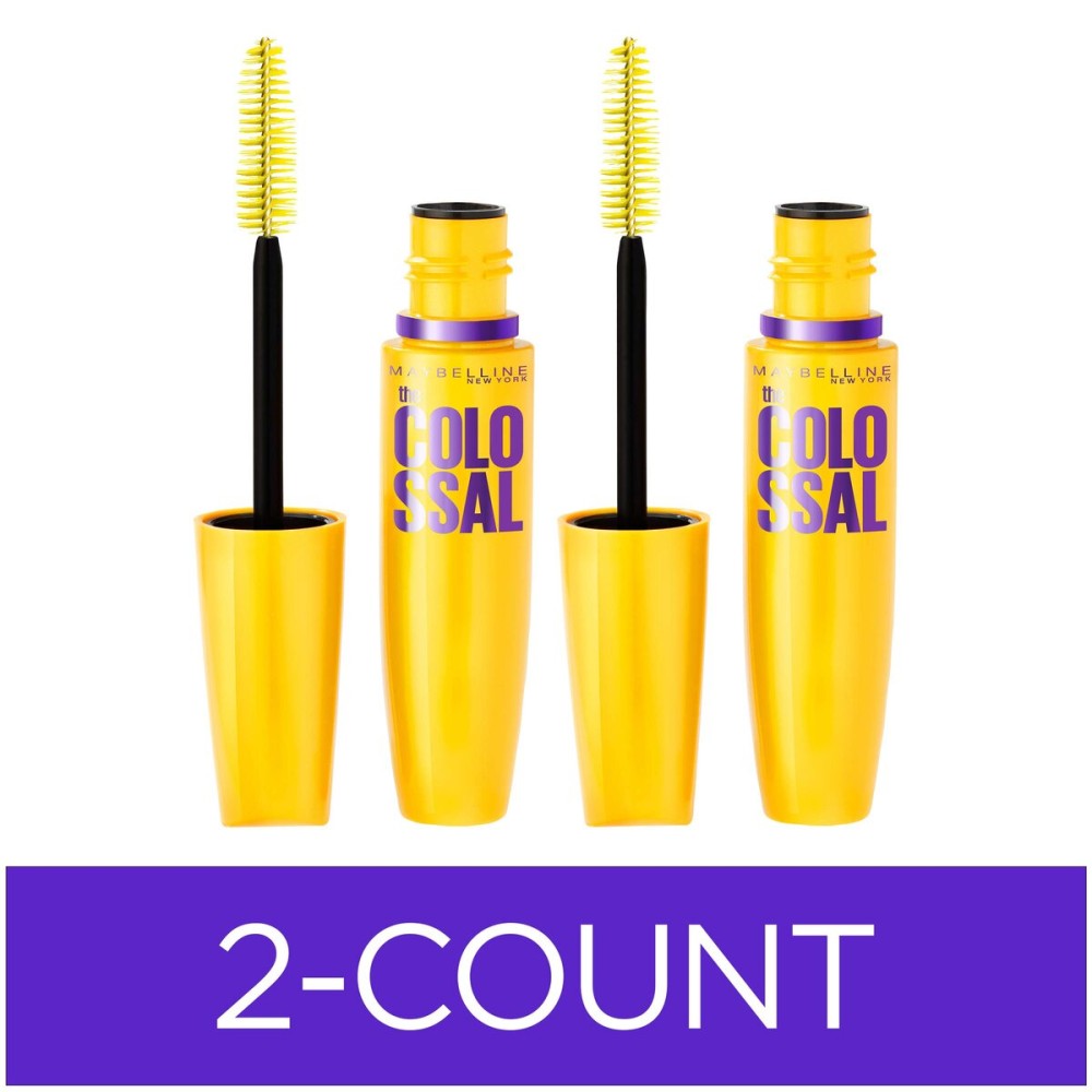 Maybelline Volum\' Express Colossal Washable Mascara Makeup, Volumizing, Classic Black, 2 Count Maybelline Volum\' Express Colossal Washable Mascara Makeup, Volumizing, Classic Black, 2 Count