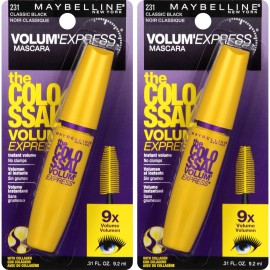 Maybelline Volum\' Express Colossal Washable Mascara Makeup, Volumizing, Classic Black, 2 Count Maybelline Volum\' Express Colossal Washable Mascara Makeup, Volumizing, Classic Black, 2 Count