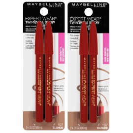Maybelline New York Expert Wear Twin Brow & Eye Pencils Makeup, Blonde, 2 Count (Pack of 2) Maybelline New York Expert Wear Twin Brow & Eye Pencils Makeup, Blonde, 2 Count (Pack of 2)