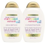 OGX Extra Strength Damage Remedy + Coconut Miracle Oil Shampoo & Conditioner for Dry, Frizzy or Coarse Hair, Hydrating & Flyaway Taming Conditioner, Paraben-Free, Sulfate-Free, 13 Fl Oz, 2 Pack