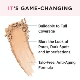 IT Cosmetics CC+ Airbrush Perfecting Powder Foundation (Medium Tan) - Sheer to Full Coverage Pressed Powder, Blurring Pores & Dark Spots, Anti-Aging Face Makeup, Collagen & Niacinamide - 0.33 oz