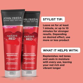 John Frieda Radiant Red Red Boosting Conditioner, Daily Conditioner, Helps Replenish Red Hair Tones, 8.3 Ounce, with Pomegranate and Vitamin E John Frieda Radiant Red Red Boosting Conditioner, Daily Conditioner, Helps Replenish Red Hair Tones, 8.3 Ounce, with Pomegranate and Vitamin E