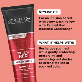John Frieda Radiant Red, Color Boosting Shampoo, Enhances, Protects, & Hydrates with Pomegranate Extract and Vitamin E for Natural or Color-Treated Hair, 8.3 Oz John Frieda Radiant Red, Color Boosting Shampoo, Enhances, Protects, & Hydrates with Pomegranate Extract and Vitamin E for Natural or Color-Treated Hair, 8.3 Oz