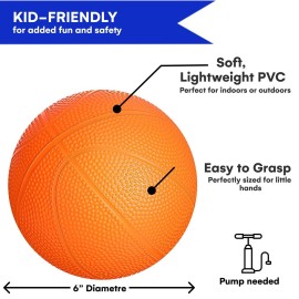 Botabee - Set of 2 Kids Basketball - 6 Inch Mini Rubber Ball for Little Tikes - Toddler Balls for Indoor/Outdoor Play - Ideal Gift Toy for Boys - Lightweight and Soft Replacement Toys (Orange) Botabee - Set of 2 Kids Basketball - 6 Inch Mini Rubber Ball for Little Tikes - Toddler Balls for Indoor/Outdoor Play - Ideal Gift Toy for Boys - Lightweight and Soft Replacement Toys (Orange)