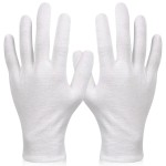 Paxcoo 6 Pairs XL White Cotton Gloves for Dry Hand Moisturizing Cosmetic Eczema Hand Spa and Jewelry Inspection