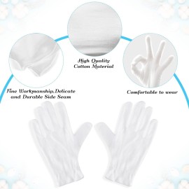 Paxcoo 6 Pairs XL White Cotton Gloves for Dry Hand Moisturizing Cosmetic Eczema Hand Spa and Jewelry Inspection Paxcoo 6 Pairs XL White Cotton Gloves for Dry Hand Moisturizing Cosmetic Eczema Hand Spa and Jewelry Inspection