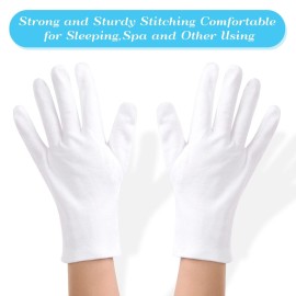 Paxcoo 6 Pairs XL White Cotton Gloves for Dry Hand Moisturizing Cosmetic Eczema Hand Spa and Jewelry Inspection Paxcoo 6 Pairs XL White Cotton Gloves for Dry Hand Moisturizing Cosmetic Eczema Hand Spa and Jewelry Inspection