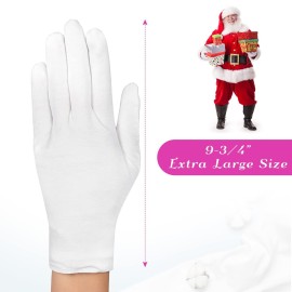 Paxcoo 12 Pairs XL White Cotton Gloves for Dry Hand Moisturizing Cosmetic Eczema Hand Spa and Jewelry Inspection Paxcoo 12 Pairs XL White Cotton Gloves for Dry Hand Moisturizing Cosmetic Eczema Hand Spa and Jewelry Inspection