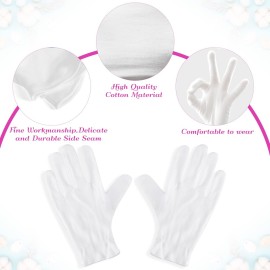 Paxcoo 12 Pairs XL White Cotton Gloves for Dry Hand Moisturizing Cosmetic Eczema Hand Spa and Jewelry Inspection Paxcoo 12 Pairs XL White Cotton Gloves for Dry Hand Moisturizing Cosmetic Eczema Hand Spa and Jewelry Inspection