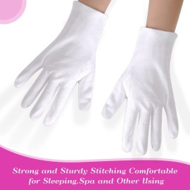 Paxcoo 12 Pairs XL White Cotton Gloves for Dry Hand Moisturizing Cosmetic Eczema Hand Spa and Jewelry Inspection Paxcoo 12 Pairs XL White Cotton Gloves for Dry Hand Moisturizing Cosmetic Eczema Hand Spa and Jewelry Inspection