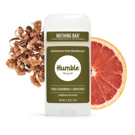 HUMBLE BRANDS Original Formula Aluminum-free Deodorant. Long Lasting Odor Control with Baking Soda and Essential Oils, Texas Cedarwood and Grapefruit, Pack of 1 HUMBLE BRANDS Original Formula Aluminum-free Deodorant. Long Lasting Odor Control with Baking Soda and Essential Oils, Texas Cedarwood and Grapefruit, Pack of 1