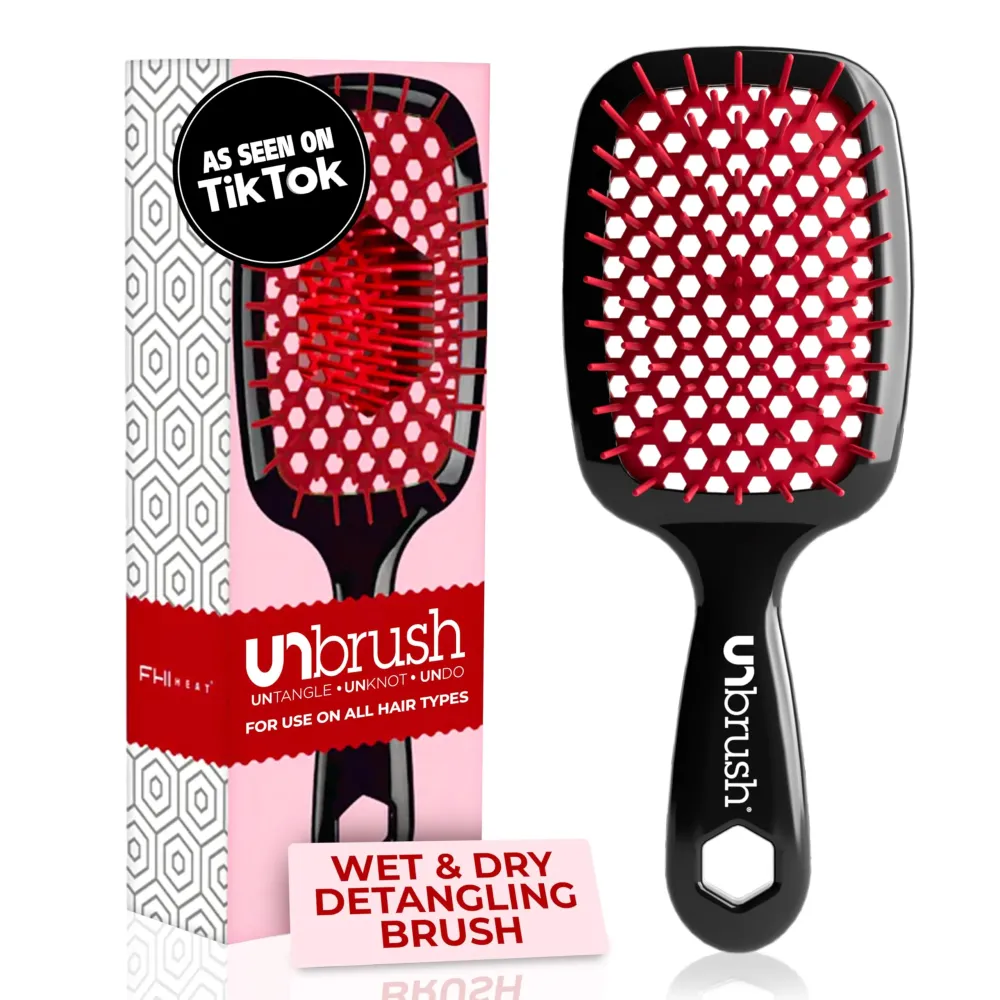 FHI HEAT Unbrush, Red - Detangling Hair Brush Red