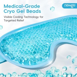 NEWGO Cooling Eye Mask for Puffy Eyes, Cold Eye Mask Eye Ice Pack for After Eyes Surgery, Tension Stress Relief, Itchy Eyes, Headaches, Dark Circles - Blue