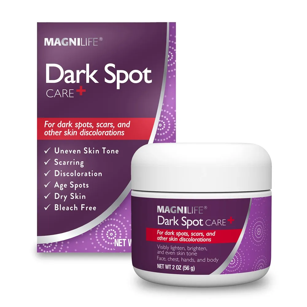 MagniLife Dark Spot Cream, Natural Treatment Diminishes Sun-Damage, Liver Spots, Freckles & Discoloration For Younger Looking Skin - Fader & Corrector For Face, Chest, Hands & Body - 2oz MagniLife Dark Spot Cream, Natural Treatment Diminishes Sun-Damage, Liver Spots, Freckles & Discoloration For Younger Looking Skin - Fader & Corrector For Face, Chest, Hands & Body - 2oz