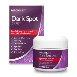 MagniLife Dark Spot Cream, Natural Treatment Diminishes Sun-Damage, Liver Spots, Freckles & Discoloration For Younger Looking Skin - Fader & Corrector For Face, Chest, Hands & Body - 2oz