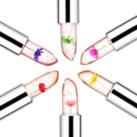 firstfly Pack of 6 Crystal Flower Jelly Lipstick, Long Lasting Nutritious Lip Balm Lips Moisturizer Magic Temperature Color Change Lip Gloss (Black) firstfly Pack of 6 Crystal Flower Jelly Lipstick, Long Lasting Nutritious Lip Balm Lips Moisturizer Magic Temperature Color Change Lip Gloss (Black)