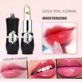 firstfly Pack of 6 Crystal Flower Jelly Lipstick, Long Lasting Nutritious Lip Balm Lips Moisturizer Magic Temperature Color Change Lip Gloss (Black) firstfly Pack of 6 Crystal Flower Jelly Lipstick, Long Lasting Nutritious Lip Balm Lips Moisturizer Magic Temperature Color Change Lip Gloss (Black)