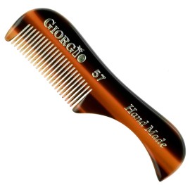 Giorgio G57 Extra Small Men\'s Fine Tooth Beard and Mustache Comb for Facial Hair Grooming and Styling. Wallet Pocket Comb Beard Comb for Men, Handmade, Saw-Cut and Hand Polished (2.75)