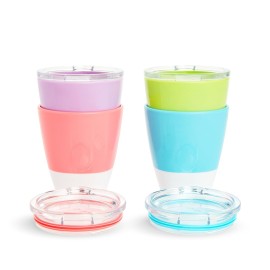 Munchkin Splash Open Toddler Cups with Training Lids, 7 Ounce, Multicolored, 4 Pack