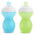 Munchkin Click Lock Bite Proof Sippy Cup, 9 Ounce,2 Count (Pack of 1), Plastic, Blue/Green
