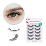 KISS Looks So Natural False Eyelashes Multipack, Lightweight & Comfortable, Tapered End Technology, Reusable, Cruelty-Free, Contact Lens Friendly, Style \'Flirty\', 5 Pairs Fake Eyelashes 5 Pair (Pack o