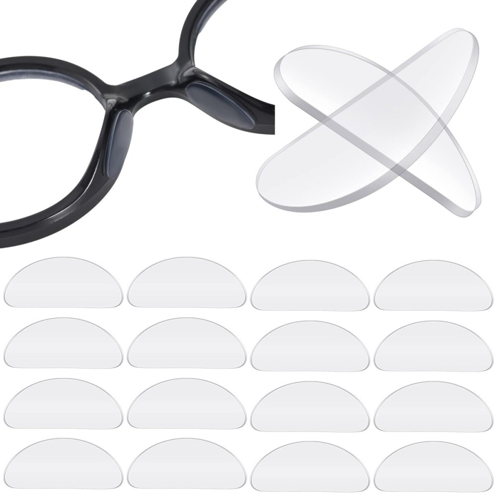 TOODOO 18 Pairs Eyeglasses Nose Pads Adhesive Silicone Glasses Replacement Anti Slip Nosepads for Eyeglass Glasses Sunglasses (Transparent, 1mm) TOODOO 18 Pairs Eyeglasses Nose Pads Adhesive Silicone Glasses Replacement Anti Slip Nosepads for Eyeglass Glasses Sunglasses (Transparent, 1mm)