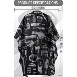 Borogo Professional Waterproof Hair Styling Cape Nylon Haircuting Salon Cape Gown Hair Salon with Snap Closure - 50 x 60