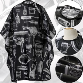 Borogo Professional Waterproof Hair Styling Cape Nylon Haircuting Salon Cape Gown Hair Salon with Snap Closure - 50 x 60