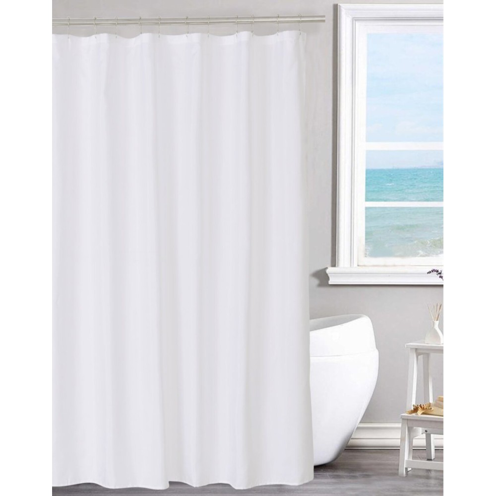 N&Y HOME Fabric Shower Curtain Liner Solid White with Magnets, Hotel Quality, Machine Washable, 70 x 72 inches for Bathroom N&Y HOME Fabric Shower Curtain Liner Solid White with Magnets, Hotel Quality, Machine Washable, 70 x 72 inches for Bathroom