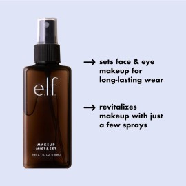 e.l.f. Makeup Mist & Set, Hydrating Setting Spray For Setting & Reviving Makeup, Soothes & Hydrates Skin, Infused With Vitamin A, Vegan & Cruelty-free, 4.05 Fl Oz (120 ml) e.l.f. Makeup Mist & Set, Hydrating Setting Spray For Setting & Reviving Makeup, Soothes & Hydrates Skin, Infused With Vitamin A, Vegan & Cruelty-free, 4.05 Fl Oz (120 ml)