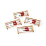 hand2mind 20-Bead Wooden Rekenrek Abacus, Colored Abacus for Kids Math, Wooden Counting Math Manipulatives, Bead Counters for Kids Math, Learn Counting and Numbers, Homeschool Supplies (Set of 4)